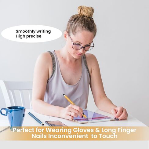 أقلام ستايلس لشاشات اللمس 10 عبوات متعددة، قلم ستايلس عالمي عالي الحساسية، قلم ستايلس لهواتف iPhone، iPad، Android، Galaxy Microsoft، Chromebook Tablet جميع شاشات اللمس (20 نصيحة قابلة للاستبدال) in Kuwait