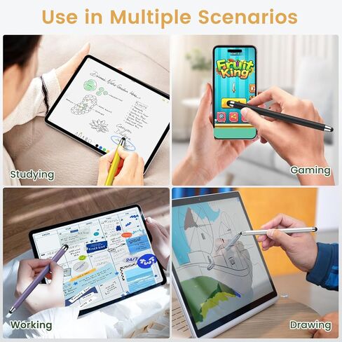 أقلام ستايلس لشاشات اللمس 10 عبوات متعددة، قلم ستايلس عالمي عالي الحساسية، قلم ستايلس لهواتف iPhone، iPad، Android، Galaxy Microsoft، Chromebook Tablet جميع شاشات اللمس (20 نصيحة قابلة للاستبدال) in Kuwait