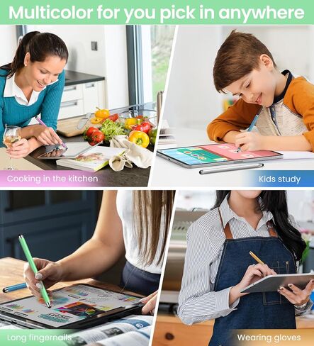 أقلام ستايلس لشاشات اللمس 10 عبوات متعددة، قلم ستايلس عالمي عالي الحساسية، قلم ستايلس لهواتف iPhone، iPad، Android، Galaxy Microsoft، Chromebook Tablet جميع شاشات اللمس (20 نصيحة قابلة للاستبدال) in Kuwait