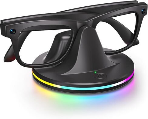 قاعدة شحن فلاش RGB لنظارات Ray-Ban Meta الذكية - محطة شحن سريعة مع مؤشر LED متوافق مع نظارات Wayfarer وSkyler وHeadliner وMeta HSTN Oakley الذكية (أبيض) in Kuwait