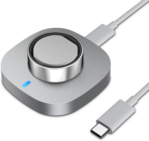 Charger Compatible with Ultrahuman Ring-Size 10,Fast Safe Charging Dock with USB-C Cable,Portable Design for Ultrahuman Ring Air,Silver Gray in Saudi Arabia