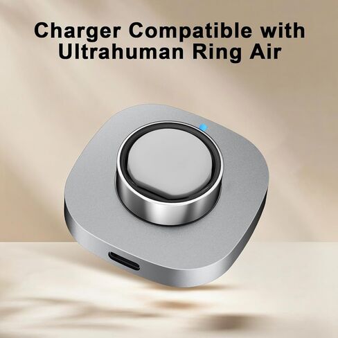 Charger Compatible with Ultrahuman Ring-Size 10,Fast Safe Charging Dock with USB-C Cable,Portable Design for Ultrahuman Ring Air,Silver Gray in Saudi Arabia