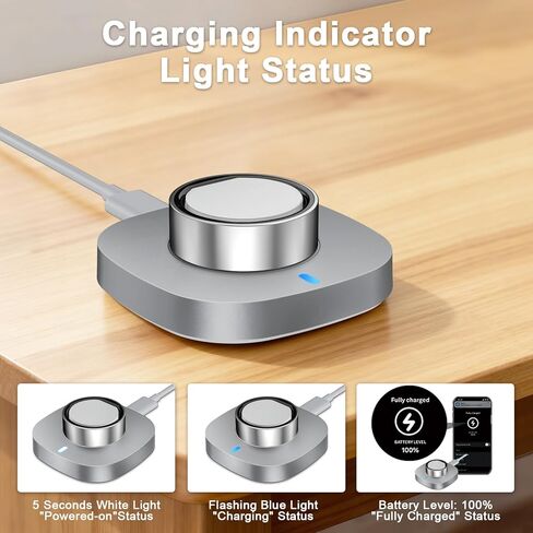 Charger Compatible with Ultrahuman Ring-Size 10,Fast Safe Charging Dock with USB-C Cable,Portable Design for Ultrahuman Ring Air,Silver Gray in Saudi Arabia