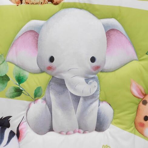 Baby Crib Bedding Set Safari Neutral Crib Nursery Comforter Bed Sets Decor with Fitted Crib Sheet, Comforter and Bed Skirt for Unisex Boys Girls (Safari) in Saudi Arabia