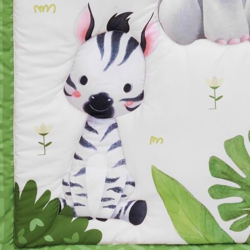 Baby Crib Bedding Set Safari Neutral Crib Nursery Comforter Bed Sets Decor with Fitted Crib Sheet, Comforter and Bed Skirt for Unisex Boys Girls (Safari) in Saudi Arabia