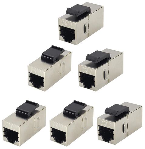 CAT7 Keystone Jack Ethernet مقرنة Cat-7 RJ45 أنثى إلى أنثى Keystone عالية السرعة اتصال إيثرنت للوحات الحائط القياسية ولوحات التصحيح - UTP Inline RJ45 Coupler (2Pack/CAT7) in Saudi Arabia