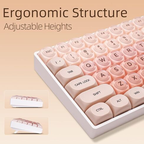 ZORNHER ZH100 Foundation Mechanical Keyboard,98% Pink Creamy Keyboard with Number Pad,Full Size Gaming Keyboard Cute,Jelly MOA Profile Round Keycaps,Creamy Sounding Linear Switches,PC Gaming in Kuwait