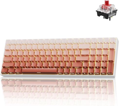 ZORNHER ZH100 Foundation Mechanical Keyboard,98% Pink Creamy Keyboard with Number Pad,Full Size Gaming Keyboard Cute,Jelly MOA Profile Round Keycaps,Creamy Sounding Linear Switches,PC Gaming in Kuwait