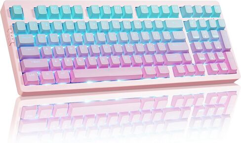ZORNHER ZH100 Foundation Mechanical Keyboard,98% Pink Creamy Keyboard with Number Pad,Full Size Gaming Keyboard Cute,Jelly MOA Profile Round Keycaps,Creamy Sounding Linear Switches,PC Gaming in Kuwait