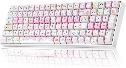 ZORNHER ZH100 Foundation Mechanical Keyboard,98% Pink Creamy Keyboard with Number Pad,Full Size Gaming Keyboard Cute,Jelly MOA Profile Round Keycaps,Creamy Sounding Linear Switches,PC Gaming in Kuwait