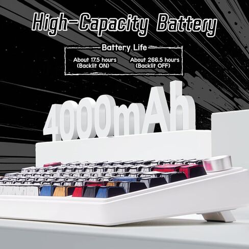 Aula F75 Wireless Mechanical Keyboard,Creamy Keyboard with RGB Backlit Hot Swappable, 81 Keys 75% Layout Gaming Keyboard, Bluetooth/2.4GHz/Type-C, Creamy Sounding - Reaper Switches in Saudi Arabia