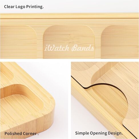 منظم سوار ساعة خشبي - يعمل مع جميع أحزمة ساعات Apple - 9 فتحات عرض علبة تخزين الساعة مع غطاء علوي من الأكريليك in Kuwait