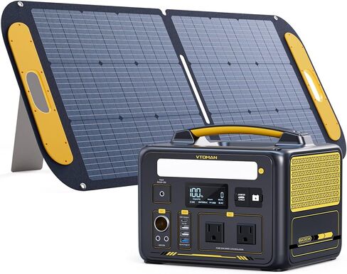VTOMAN Jump 600X Portable Power Station 600W, 299Wh Solar Generator LiFePO4 Battery Power Station with Jump Start for Car, 1200W AC Outlet, PD 60W USB-C, 3x Regulated 12V/10A DC for Camping, RV Travel in Kuwait