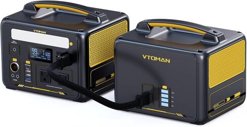 VTOMAN Jump 600X Portable Power Station 600W, 299Wh Solar Generator LiFePO4 Battery Power Station with Jump Start for Car, 1200W AC Outlet, PD 60W USB-C, 3x Regulated 12V/10A DC for Camping, RV Travel in Kuwait