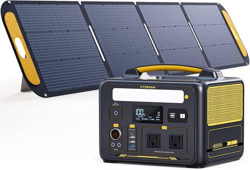 VTOMAN Jump 600X Portable Power Station 600W, 299Wh Solar Generator LiFePO4 Battery Power Station with Jump Start for Car, 1200W AC Outlet, PD 60W USB-C, 3x Regulated 12V/10A DC for Camping, RV Travel in Kuwait