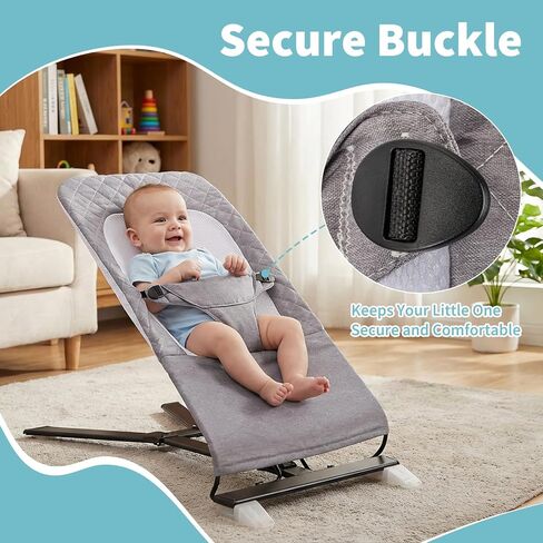 غطاء الحارس متوافق مع بيبي ديلايت، مقعد قماشي للقفز، شبكة داخلية ناعمة وجيدة التهوية، مع حزام أمان ثلاثي النقاط، سهل التركيب، غطاء بديل قابل للغسل في الغسالة، رمادي in Kuwait