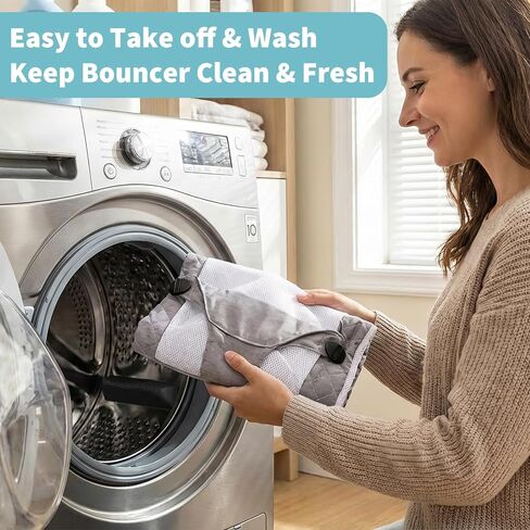 غطاء الحارس متوافق مع بيبي ديلايت، مقعد قماشي للقفز، شبكة داخلية ناعمة وجيدة التهوية، مع حزام أمان ثلاثي النقاط، سهل التركيب، غطاء بديل قابل للغسل في الغسالة، رمادي in Kuwait