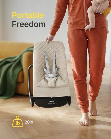 كرسي هزاز كهربائي للأطفال مع هزاز تلقائي، مقعد هزاز للأطفال 3 في 1 وكرسي هزاز، يعمل بالبطارية أو بالقابس، ارتفاع قابل للتعديل، موسيقى وضوضاء بيضاء، مقعد هزاز محمول للأطفال من عمر 0 ​​إلى 12 شهرًا in Kuwait