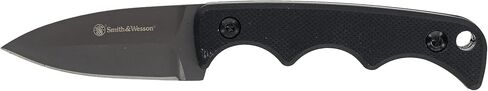 سكين Smith & Wesson H.R.T Spear Point Neck Knife 5.5 بوصة الطول الإجمالي مع 2 بوصة طول الشفرة وحبل منفصل، أسود in Kuwait
