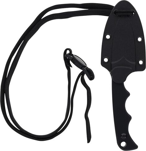سكين Smith & Wesson H.R.T Spear Point Neck Knife 5.5 بوصة الطول الإجمالي مع 2 بوصة طول الشفرة وحبل منفصل، أسود in Kuwait
