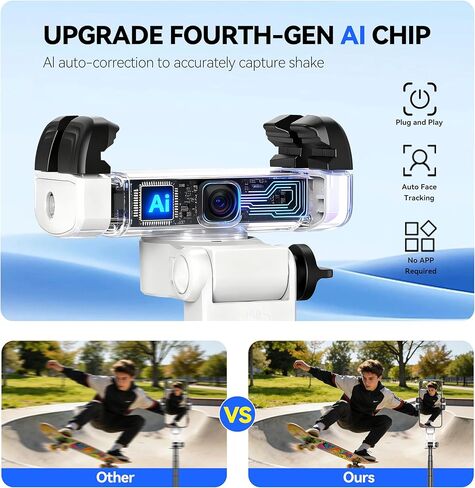 Auto Face Tracking Tripod for iPhone with Light 70.9" Selfie Stick Tripod Stand Follows Your Movement 360°Gimbal Stabilizer with Wireless Remote for Content Creator Vlog Live Stream Video Recording in Saudi Arabia