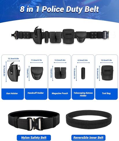 8 in 1 Police Tactical Belt Security Guard Belt Versatile Military Utility Belt Modular Equipment System Molded Duty Belt Set for Law Enforcement in Saudi Arabia