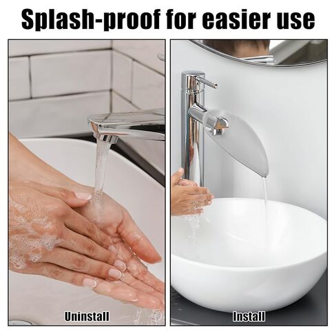 4 Pcs Faucet Extender for Toddlers, Adjustable Kaucet Extender for Bathroom Sink, Splash-Proof Sink Extenders for Faucets, Grey in Saudi Arabia