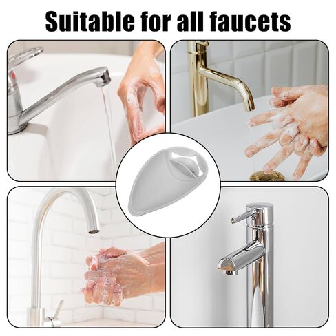 4 Pcs Faucet Extender for Toddlers, Adjustable Kaucet Extender for Bathroom Sink, Splash-Proof Sink Extenders for Faucets, Grey in Saudi Arabia