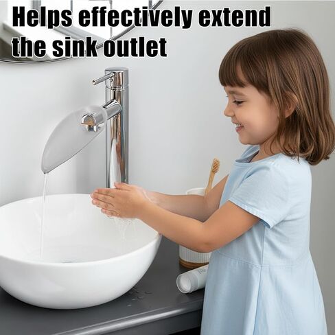 4 Pcs Faucet Extender for Toddlers, Adjustable Kaucet Extender for Bathroom Sink, Splash-Proof Sink Extenders for Faucets, Grey in Saudi Arabia