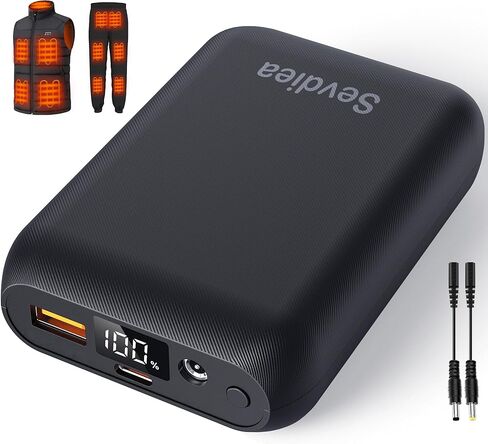 حزمة بطارية سترة ساخنة 16000 مللي أمبير في الساعة 7.4 فولت 5 فولت، حزمة بطارية لسترة ساخنة متوافقة مع ORORO، لـ TODWARM، لـ Weamest، بنك طاقة قابل لإعادة الشحن مع LED لـ Arris، لـ OCQOCQ، لـ Wulcea in Kuwait