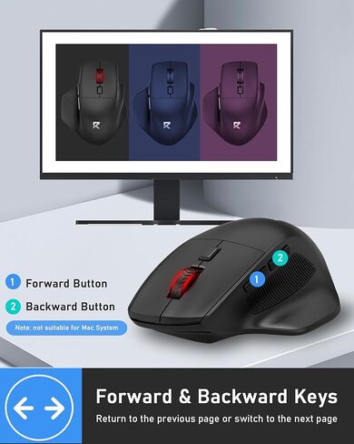 Redragon Big Wireless Mouse for Medium to Large Hands, 2.4GHz Ergonomic Computer Mouse, 6 Buttons, 4000 DPI, Full Sized USB Optical Mouse for Laptop, PC, Chromebook in Saudi Arabia