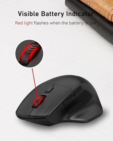 Redragon Big Wireless Mouse for Medium to Large Hands, 2.4GHz Ergonomic Computer Mouse, 6 Buttons, 4000 DPI, Full Sized USB Optical Mouse for Laptop, PC, Chromebook in Saudi Arabia