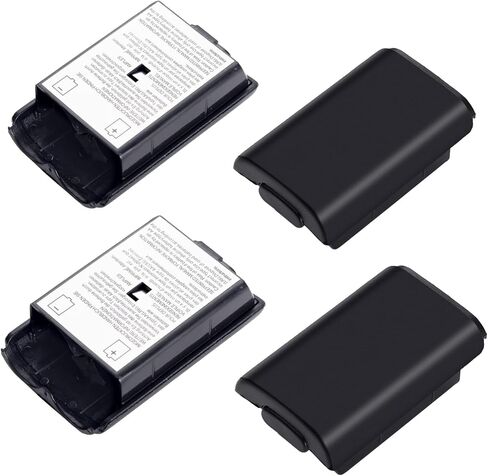 غطاء حزمة البطارية لجهاز Xboxes 360، 4 قطع غطاء حزمة البطارية البديلة لوحدة التحكم اللاسلكية Microsoft Xboxes 360 - أسود in Kuwait