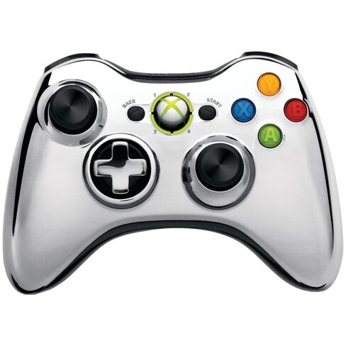 وحدة تحكم Xbox 360 اللاسلكية - كروم فضي in Kuwait