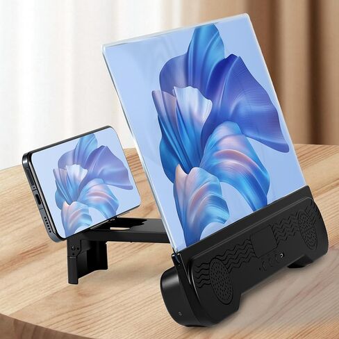 14" Screen Magnifier for Cell Phone, 3D HD Mobile Phone Magnifier Projector Screen Enlarger with Bluetooth Speaker, Foldable Smartphone Stand with Screen Amplifier for Movies Videos Gaming in Saudi Arabia