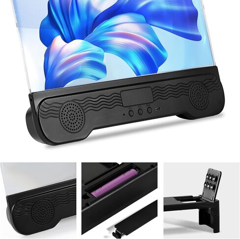 14" Screen Magnifier for Cell Phone, 3D HD Mobile Phone Magnifier Projector Screen Enlarger with Bluetooth Speaker, Foldable Smartphone Stand with Screen Amplifier for Movies Videos Gaming in Saudi Arabia