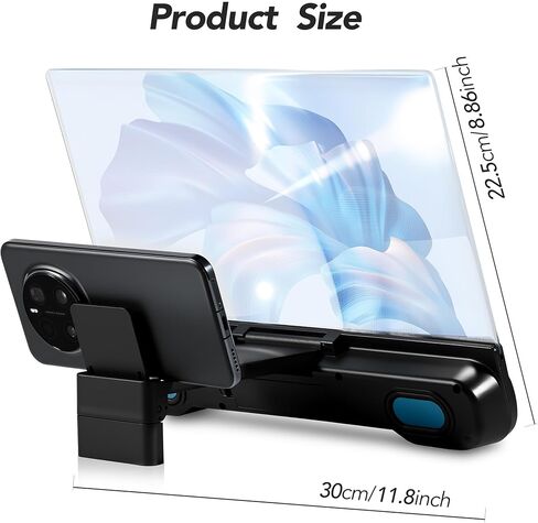14" Screen Magnifier for Cell Phone, 3D HD Mobile Phone Magnifier Projector Screen Enlarger with Bluetooth Speaker, Foldable Smartphone Stand with Screen Amplifier for Movies Videos Gaming in Saudi Arabia