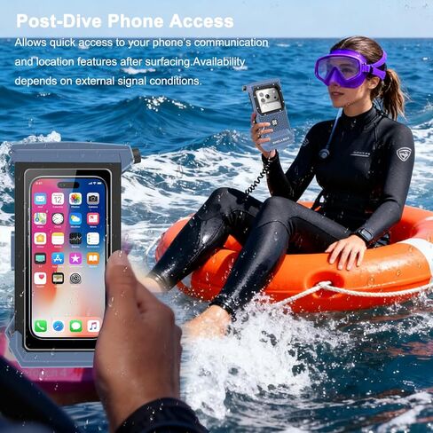 حافظة هاتف للغوص بطول 100 قدم/30 متر، غطاء كامل تحت الماء بشاشة لمس لهاتف iPhone 17/16/15/14/13/12 Pro Max وSamsung Galaxy S24/S23/S22/S21، IPX8 Scuba Photo/Video مقاوم للماء (الجيل 5، أسود أزرق) in Kuwait