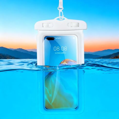 Universal Waterproof Phone Case with Hanging Rope Outdoor Swimming Floating Sealed Touch Screen Dry Bag (Black) in Saudi Arabia