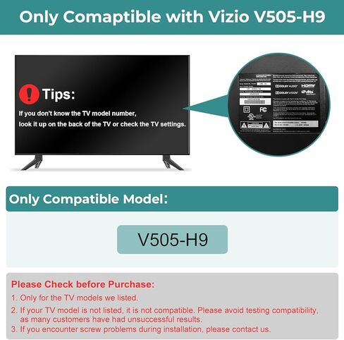 أرجل حامل تلفزيون Yaotieci فقط من أجل Vizio V505-H9، وليس للآخرين، لاستبدال أرجل تلفزيون Vizio مع مجموعة مسامير، سهلة التركيب in Saudi Arabia