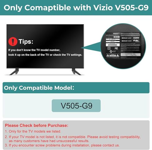 Yaotieci TV Legs Only for Vizio TV Stand V505-G9, Not for Other TV Model, for Vizio TV Feet Replacement wr Screws & Instructions in Saudi Arabia