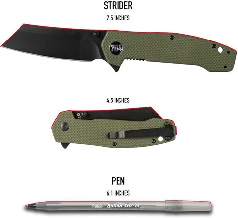 704 Gear Strider EDC Folding Pocket Knife | 3" Reverse Tanto Blade, G10 Handle, Ambidextrous Thumb Stud, Reversible Pocket Clip in Saudi Arabia