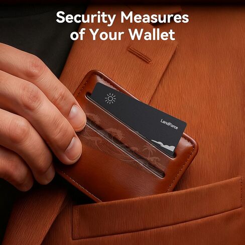 Air Tag Wallet Tracker Card 0.07in IP68 Waterproof Bluetooth Tracker Smart Wallets Finder, Passport, Work with Apple Find My, Wireless Charging, Card Locator[Apple MFi Certified] iOS Only in Saudi Arabia