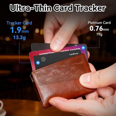 Air Tag Wallet Tracker Card 0.07in IP68 Waterproof Bluetooth Tracker Smart Wallets Finder, Passport, Work with Apple Find My, Wireless Charging, Card Locator[Apple MFi Certified] iOS Only in Saudi Arabia