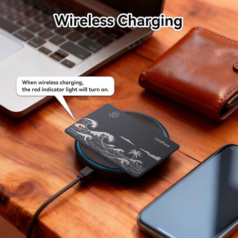 Air Tag Wallet Tracker Card 0.07in IP68 Waterproof Bluetooth Tracker Smart Wallets Finder, Passport, Work with Apple Find My, Wireless Charging, Card Locator[Apple MFi Certified] iOS Only in Saudi Arabia