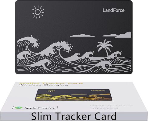 Air Tag Wallet Tracker Card 0.07in IP68 Waterproof Bluetooth Tracker Smart Wallets Finder, Passport, Work with Apple Find My, Wireless Charging, Card Locator[Apple MFi Certified] iOS Only in Saudi Arabia