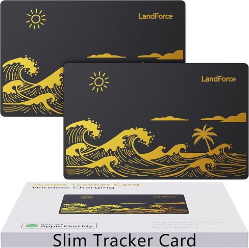 Air Tag Wallet Tracker Card 0.07in IP68 Waterproof Bluetooth Tracker Smart Wallets Finder, Passport, Work with Apple Find My, Wireless Charging, Card Locator[Apple MFi Certified] iOS Only in Saudi Arabia