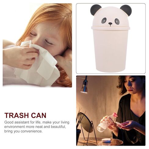 Garneck Large Capacity Cartoon Panda Trash Can with Lid Waste Container for Office Bathroom Kitchen and Outdoor Use Ample Space for Daily Garbage Disposal in Saudi Arabia
