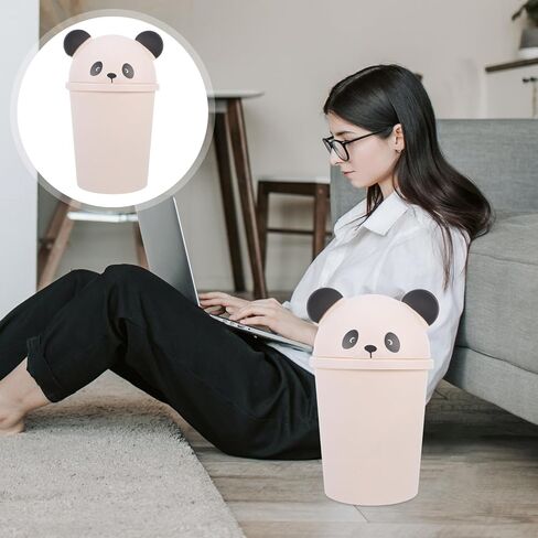 Garneck Large Capacity Cartoon Panda Trash Can with Lid Waste Container for Office Bathroom Kitchen and Outdoor Use Ample Space for Daily Garbage Disposal in Saudi Arabia