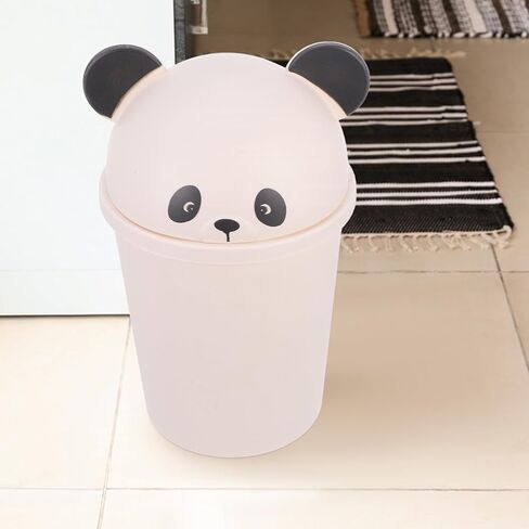 Garneck Large Capacity Cartoon Panda Trash Can with Lid Waste Container for Office Bathroom Kitchen and Outdoor Use Ample Space for Daily Garbage Disposal in Saudi Arabia